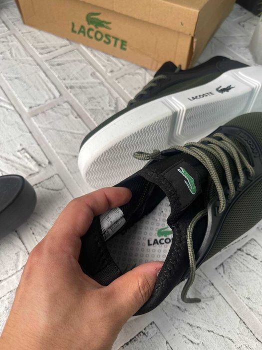 ЗНИЖКА‼️41 (26,5 см) кросівки LACOSTE кеди в сіточку лакоста хакі