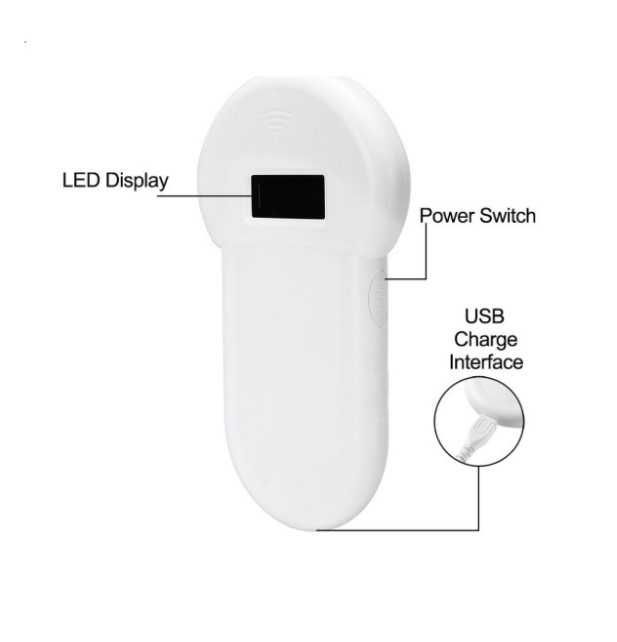 Leitor de microchips para animais - FDX-B/ ISO 11784/5