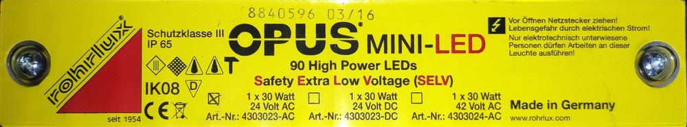Lampa LED Rohrlux OPUS MINI-LED 90 High Power LED, 24V AC, IP65, 30W