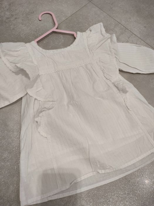 Biała koszula na święta piękna Cool Club ze srebrną nitką, stan idealn