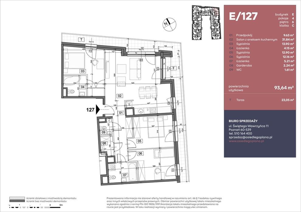 4 pokoje, taras 23 m² | Ostatnie mieszkanie w etapie E