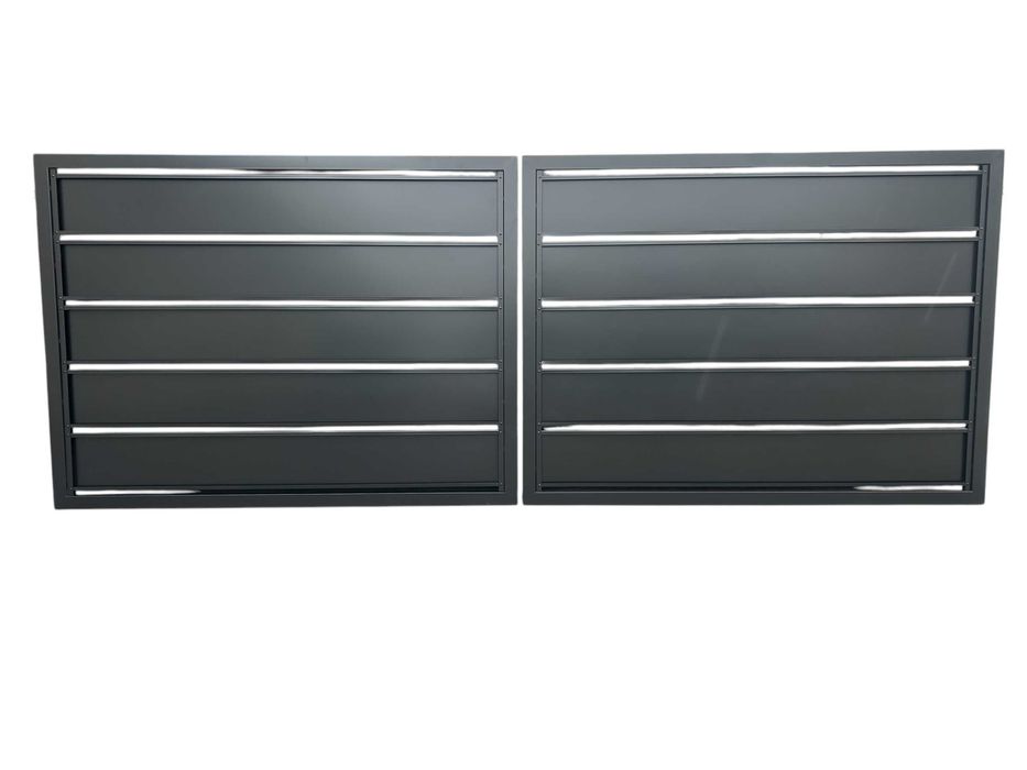 Brama wjazdowa dwuskrzydłowa 4x1,5m ocynk+RAL PROFIL 250 sztachety