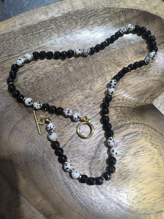 Naszyjnik onyks i jaspis dalmatyński