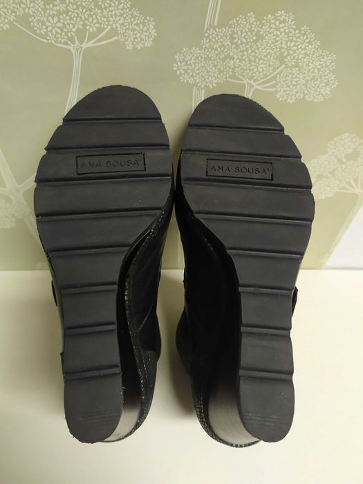 Botins cunha, couro/pele genuína, ana sousa,  tam. 37