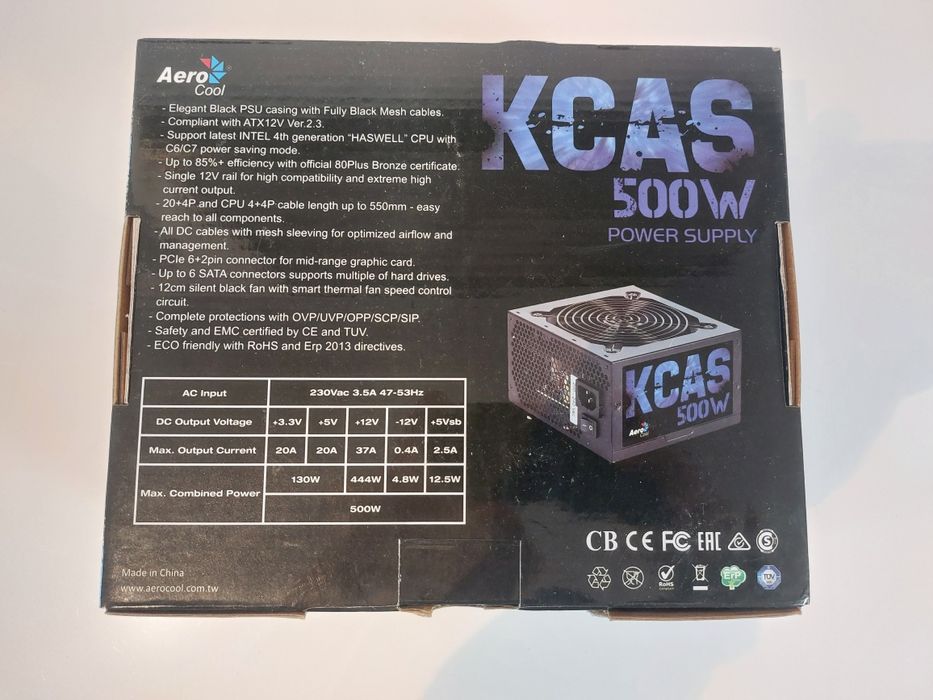 KCAS Gaming Power Supply 500W Bronze64730227820163121