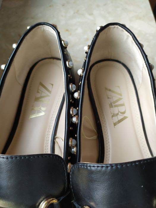 Zara czarrne mokasyny buty peły 36 nowe bez metki