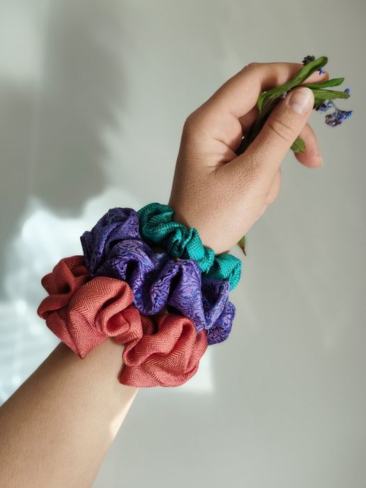 Frotka, scrunchie, jedwab naturalny
