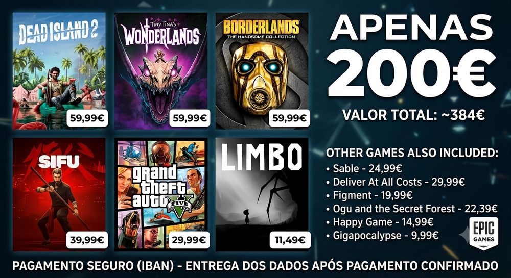 Coleção de 13 Jogos Digitais PC (Valor 384€) - Vendo por 200€