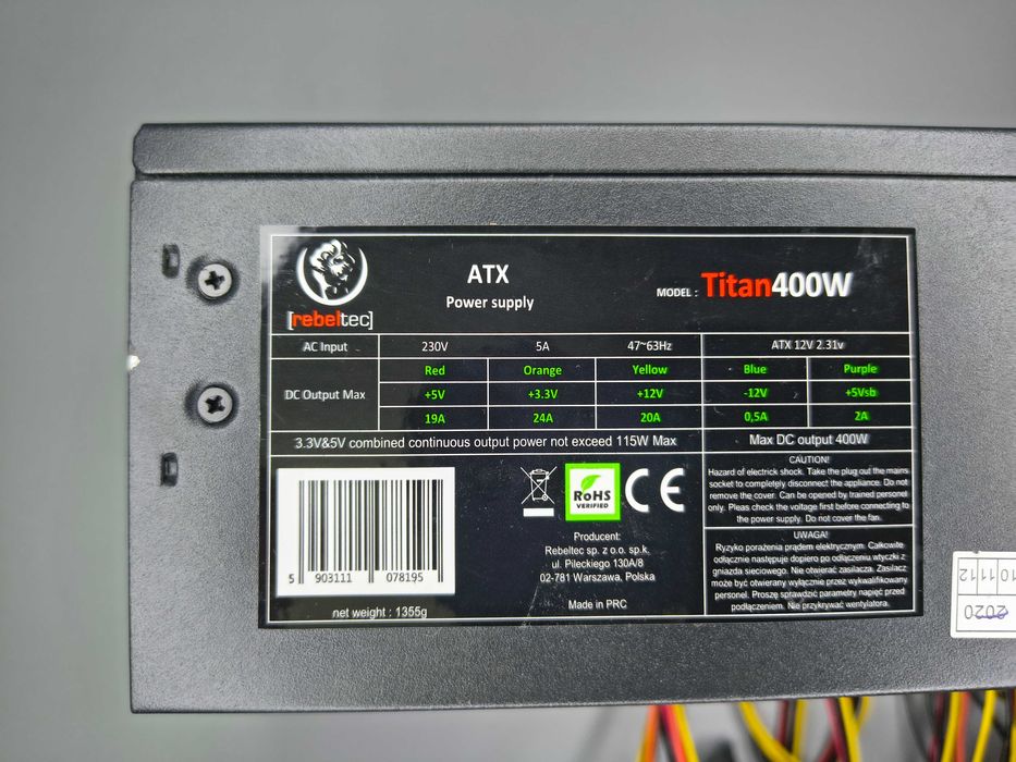 Zasilacz Rebeltec Titan 400W