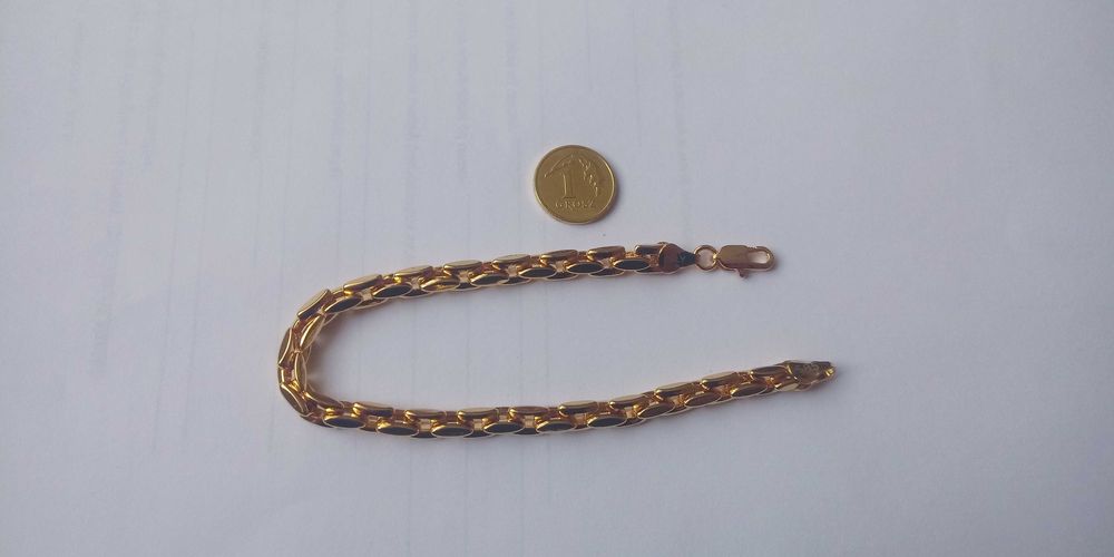 Złota bransoletka,splot ankier,pozłacana bransoletka,14k,585,italy,PP