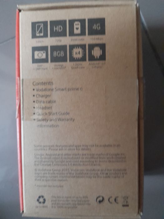 Telemóvel Vodafone smart prime 6