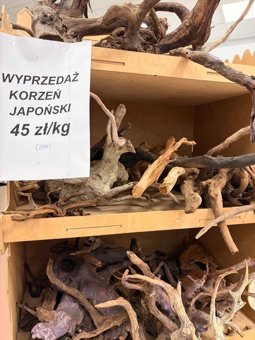 Korzenie, kamienie, skały, pokarm do akwarium, dla ryb Wyprzedaż
