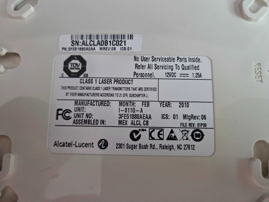 Alcatel-Lucent I-011G-A GPON ONT Gigabit Fibra Óptica – Excelente Estado