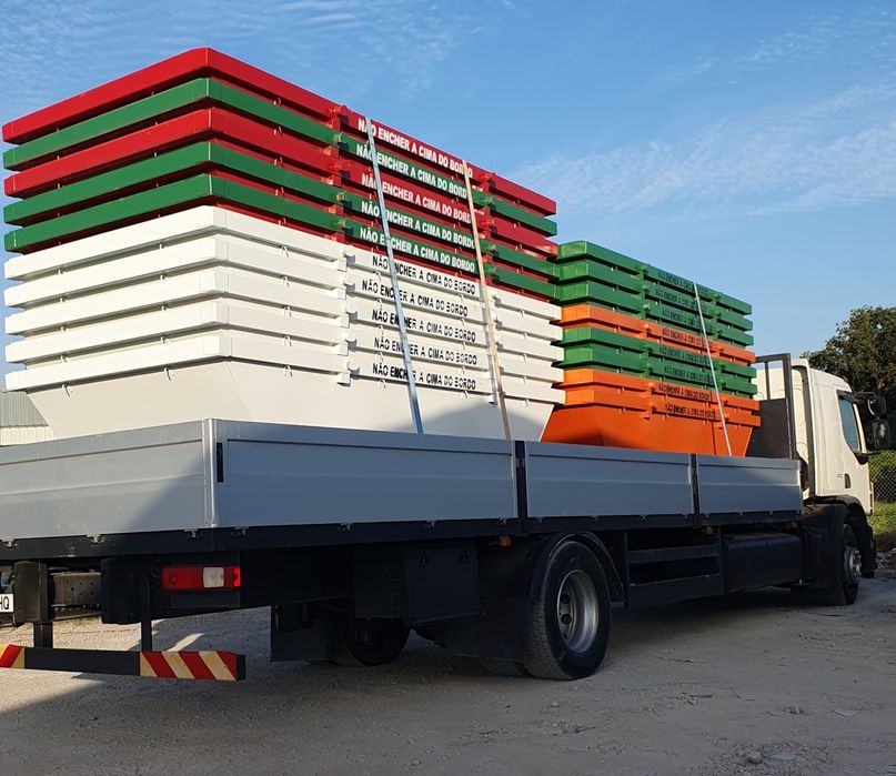 CONTENTORES e CARRINHAS para entulho resíduos industriais e jardinagem