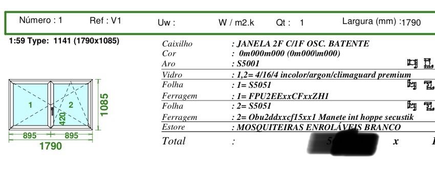 Janela em PVC com vidros duplos