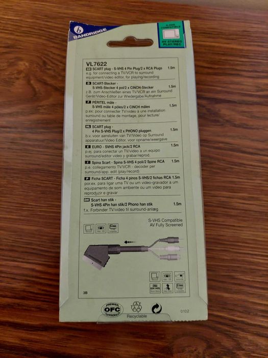 Bandridge S-Video + 2xRCA to SCART Cable, 1.5 m64751434488322124