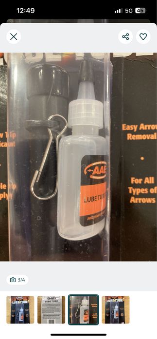 Lubrificante Lube Tube AAE arco e flecha - Novo