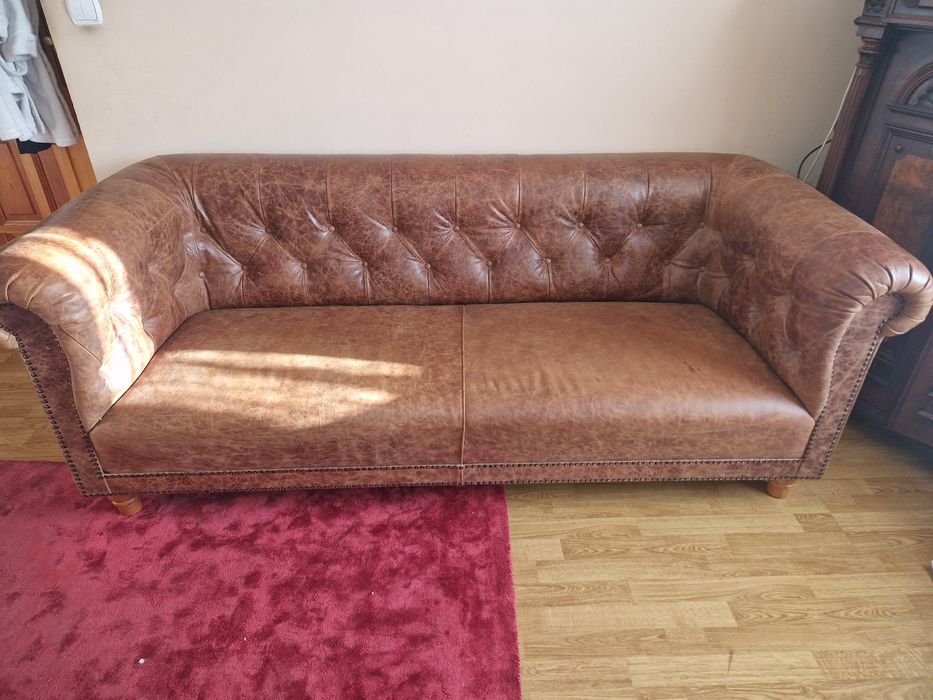 Sofa CHESTERFIELD SKÓRZANA kanapa bardzo elegancka Klasa i Kunst