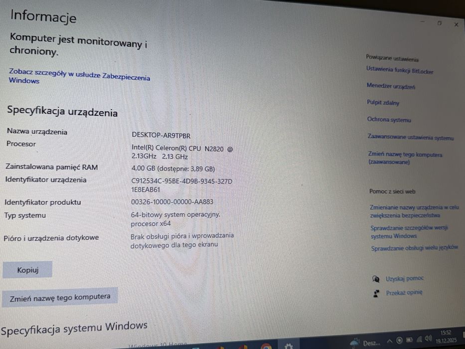 Sprawny Laptop Toshiba windows 7