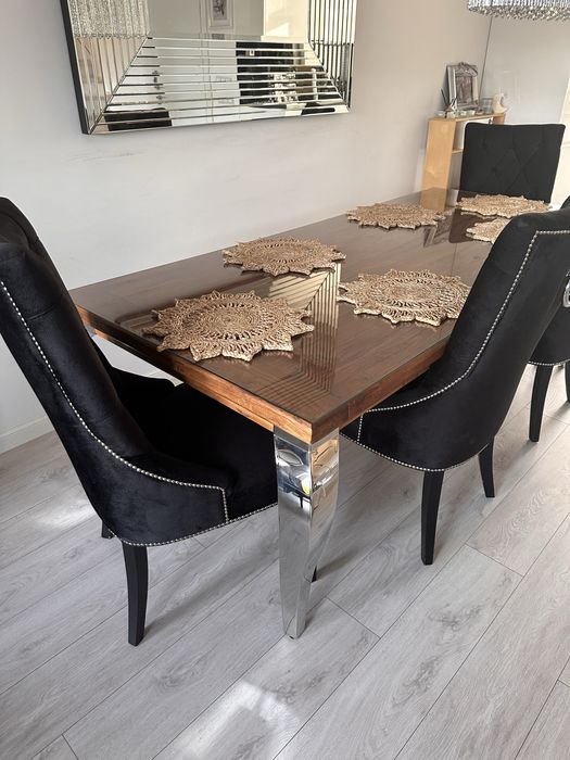 Stół do jadalni drewniany szkło