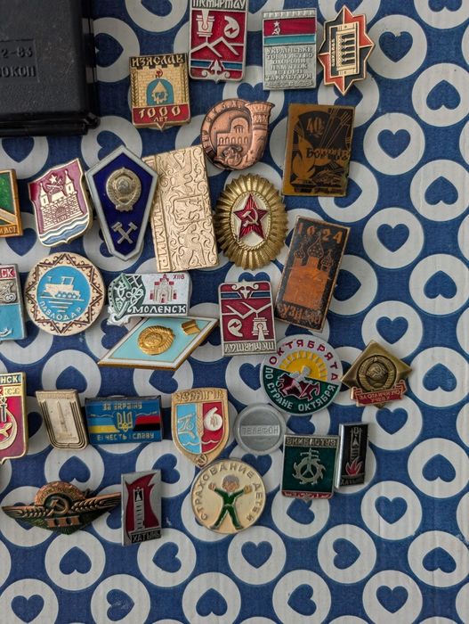 Набір радянських значків СРСР + футляр | колекція, вінтаж