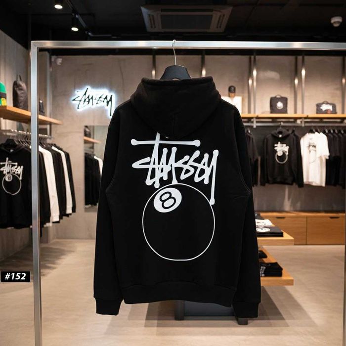Cotton 100% | Черное Худи Stussy 8 Ball Te | Толстовка Чорна Стусси Новая | XS-XXL