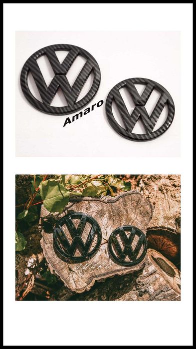 2 Símbolos/Logos para Mala/Capo Carbono/Preto (Volkswagen Scirocco MK3