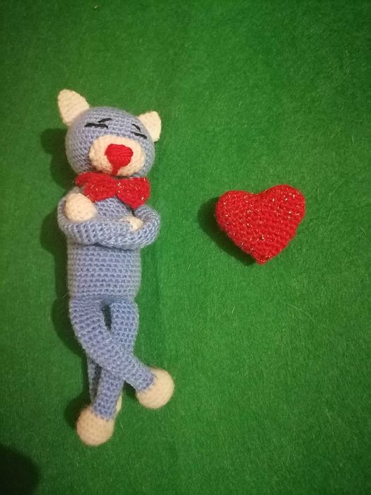 котик японський + сердечко магніт+ упаковка