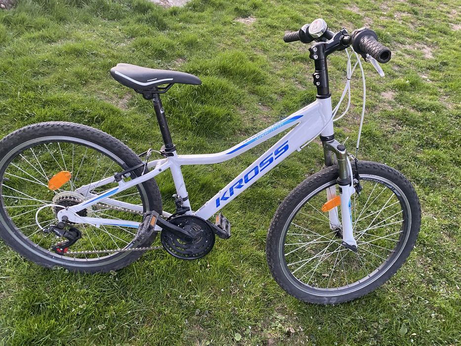 Rower kross bialo niebieski