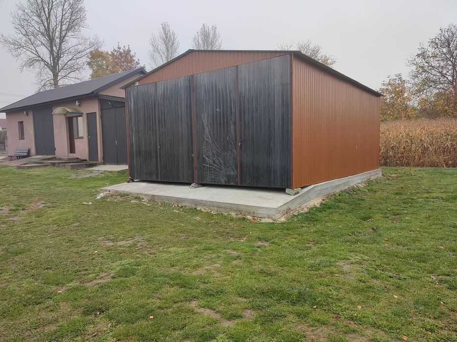 Garaż Blaszany Grafitowy -BLASZAK/MAGAZYN - HALA- Wiata - GRZYWSTAL*