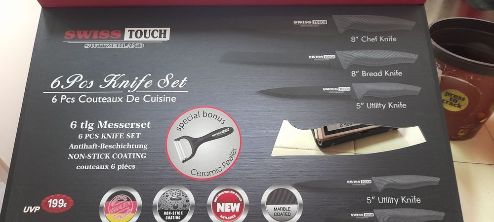 Conjunto de facas de cozinha em carbono