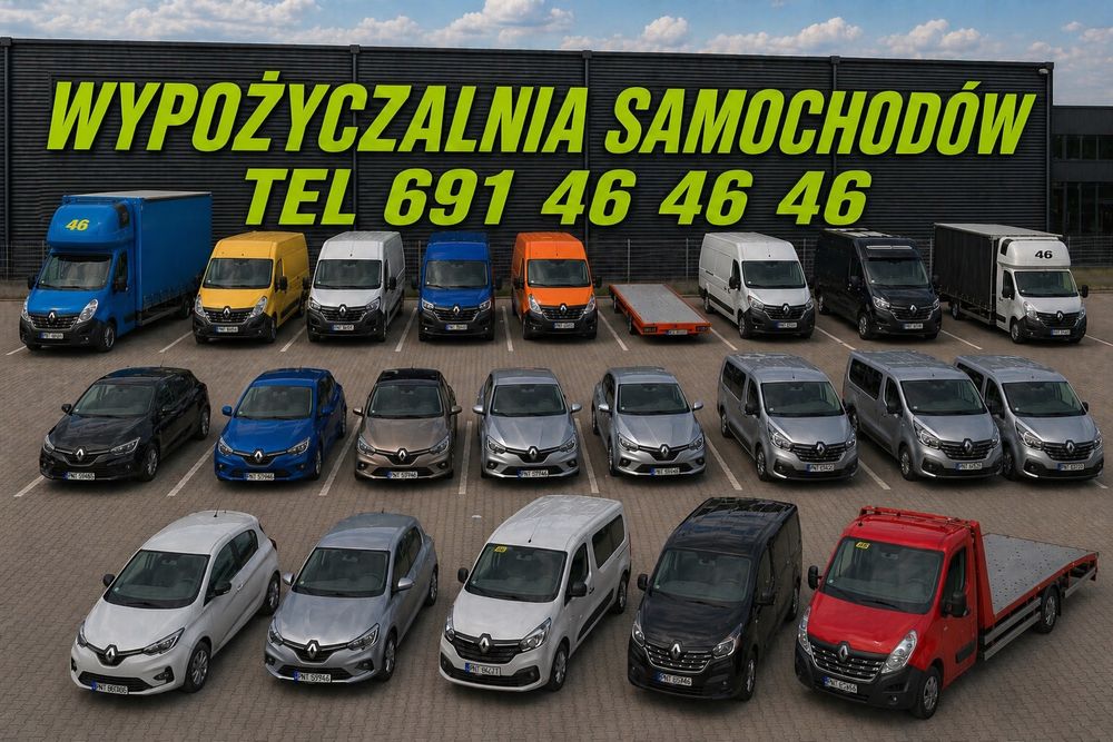 Wypożyczalnia,wynajem samochodow osobowych,9 osobowych,busow,autolawet