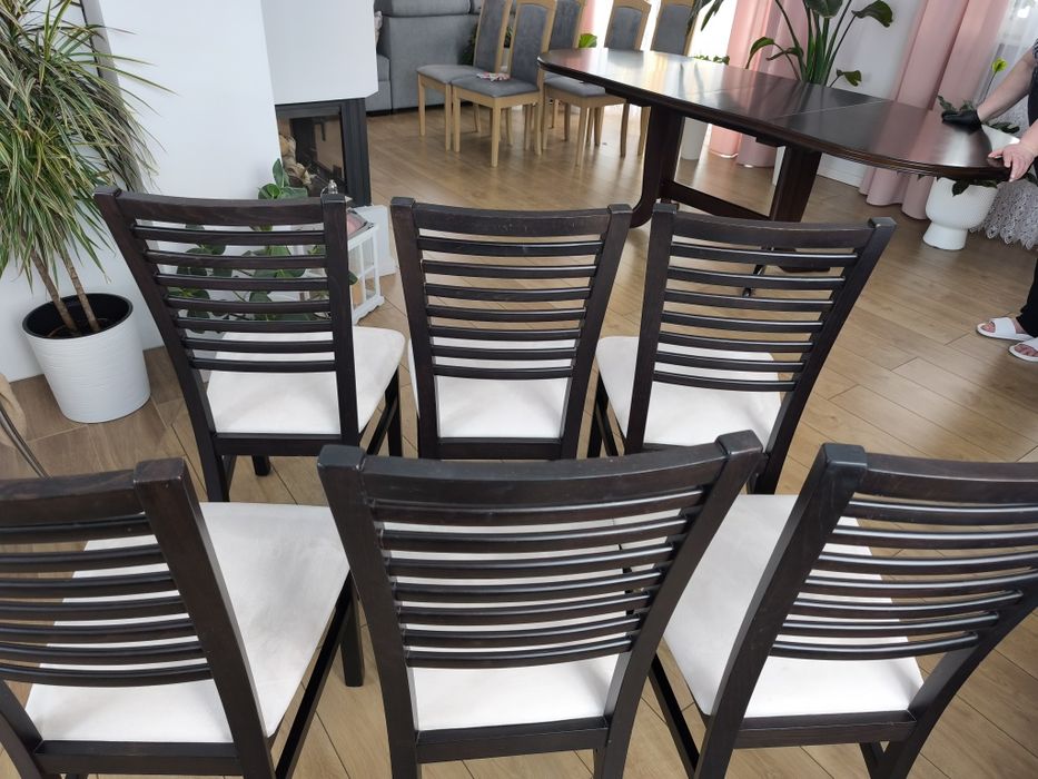 Stół wenge i 6 krzeseł