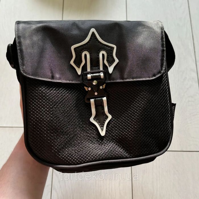 Міська сумка через плече Trapstar: Чорна, Синя. Рефлективний логотип