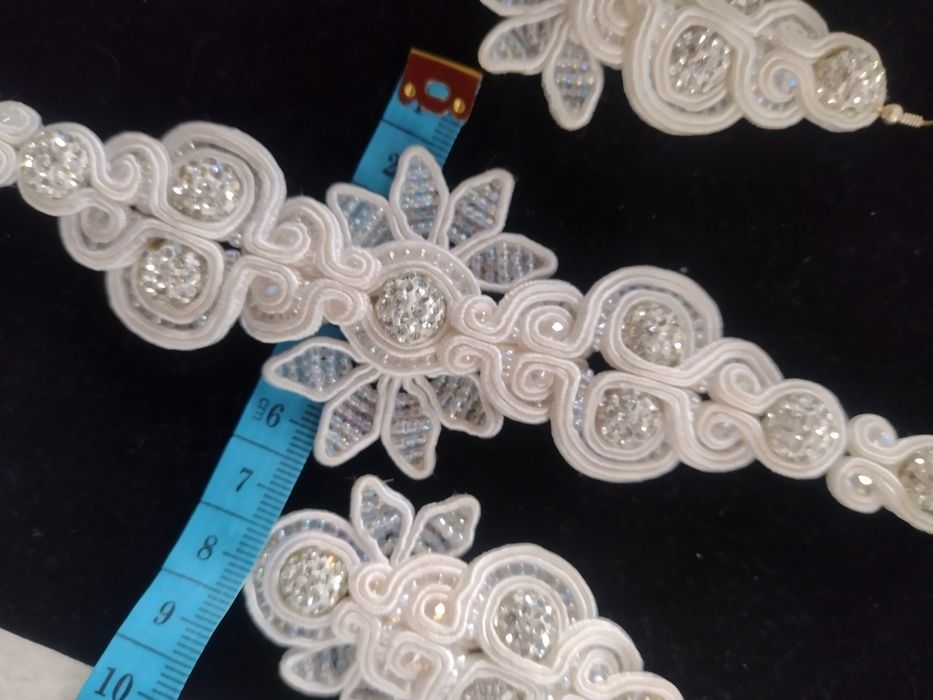Biżuteria ślubna sutasz zestaw hand made