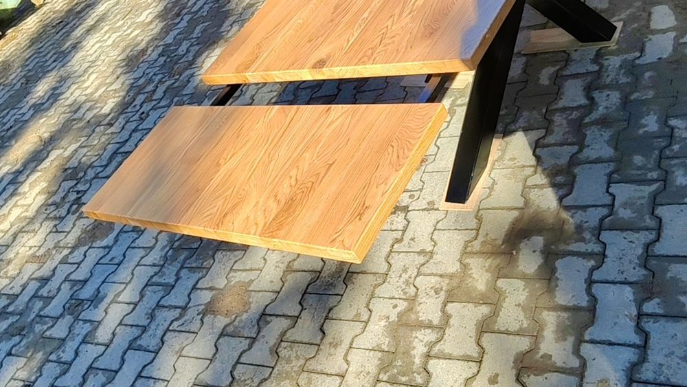 Stół  drewniany  dębowy lity drewno loftowy od ręki