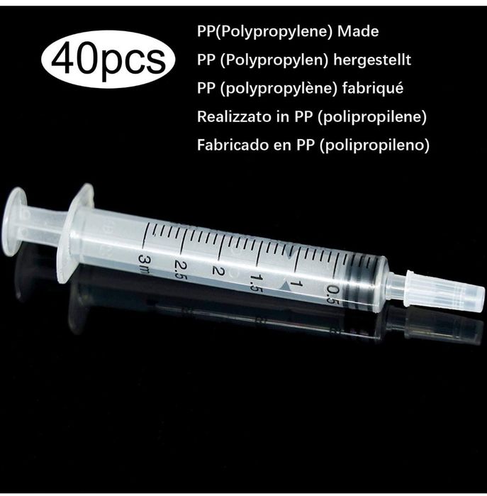 Strzykawka z nakrętka- 3ml. - 40 szt.