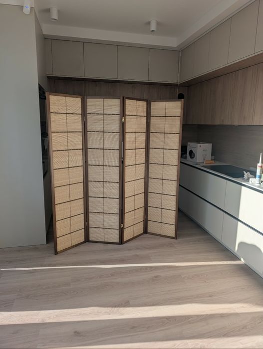 Parawan ratanowo drewniany