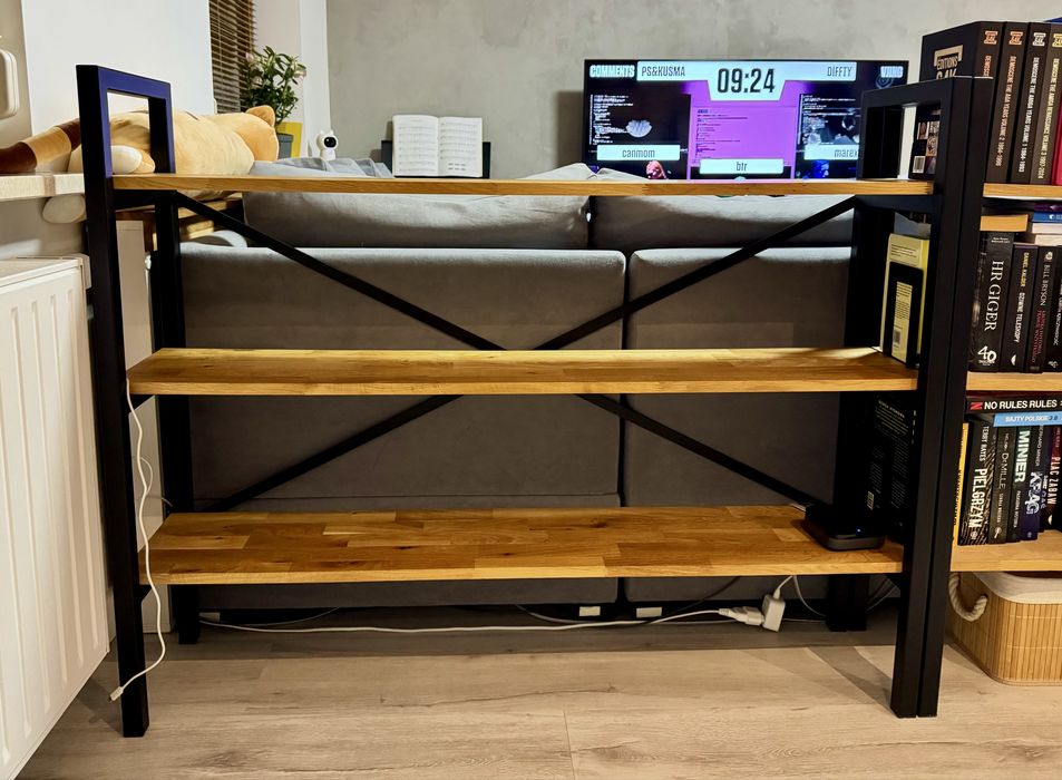 2 Regały na książki | styl Loft | DĄB Olejowany i Metal