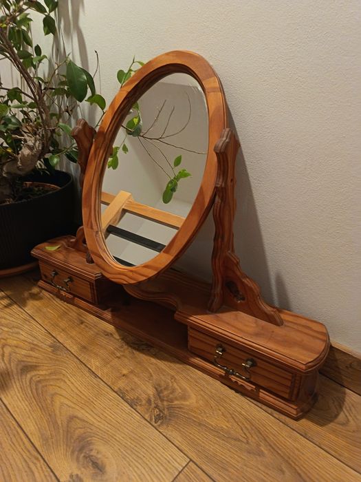 Lustro stylowe toaletka drewnina