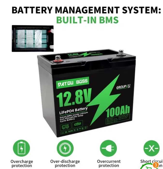 Аккумуляторы Lifepo4 100ah 12,8v MFUZOP 1280wh новые! В наличии