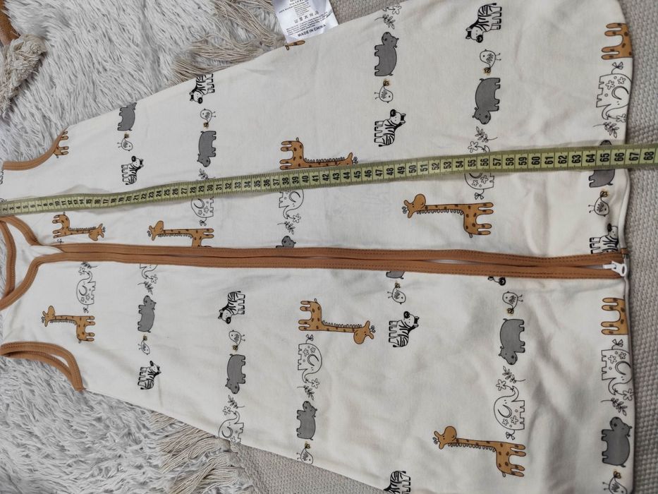 Nowy cieńki bawełniany śpiworek do spania 0-6 miesięcy