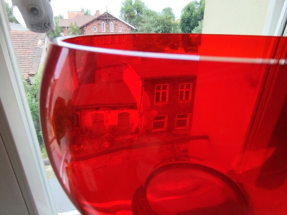 Wazon czerwone szkło sodowe Sadowski