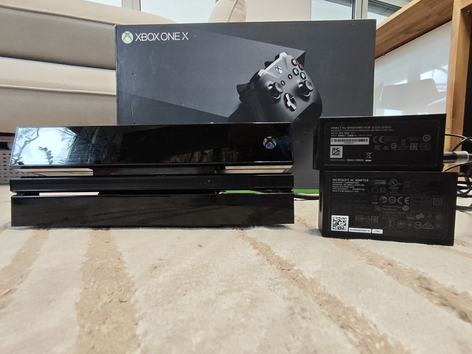 Wielki Zestaw Xbox One X 1TB | 2 Pady | BOX | KINECT v2 + Adapter + 6 Gier