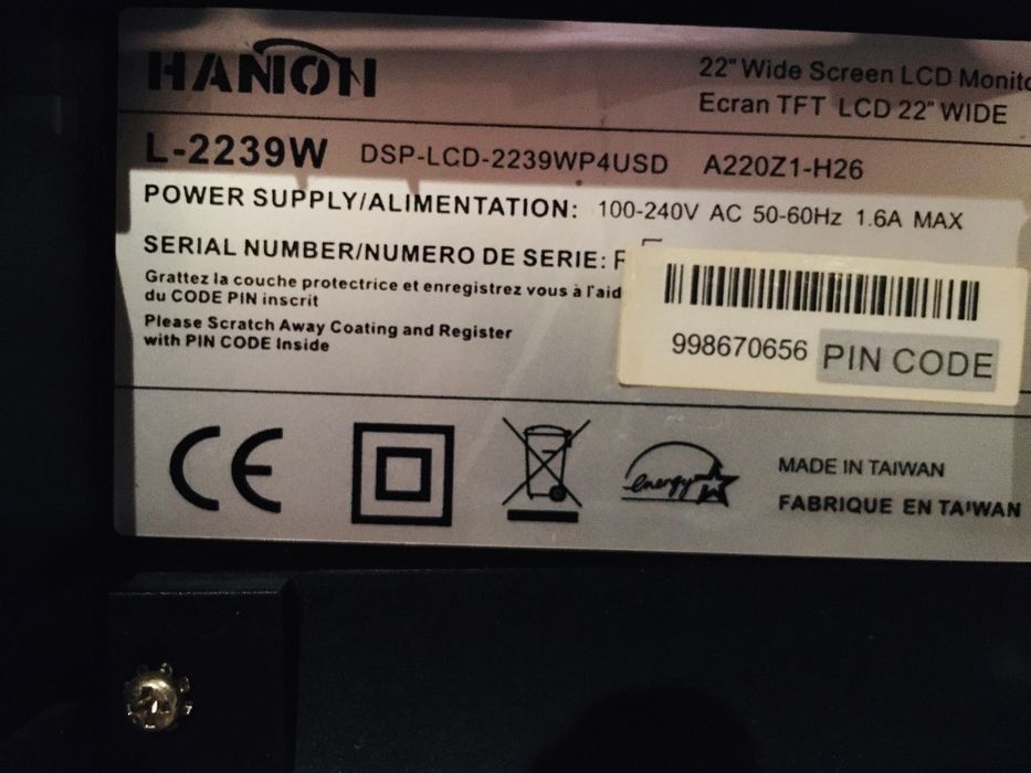 22" TFT LCD Monitor64584399629441121