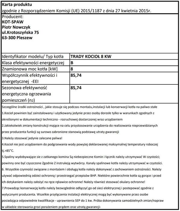 Piec Zasypowy 8kW na Drewno – Solidny Kocioł, Szybka Dostawa Gratis