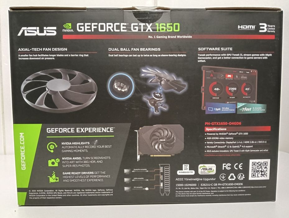 ASUS Phoenix GeForce GTX 1650 4gb como nova