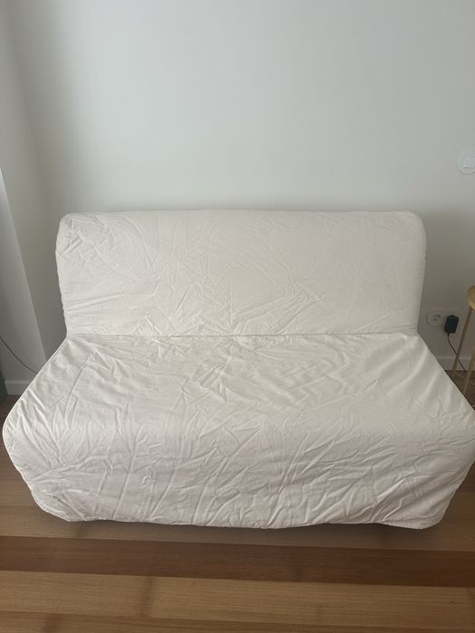 Sofá cama bege ikea
