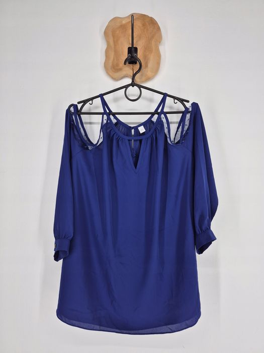 Bluzka z koronką XL 42 XL odkryte ramiona zwiewna