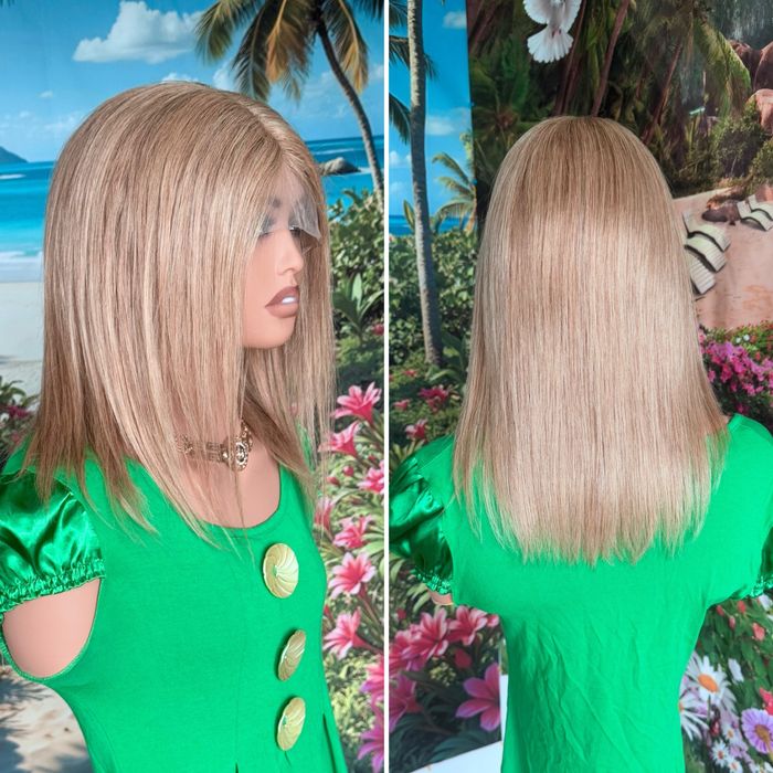 Натуральный парик имитация кожи славянка детские светло русые волосы